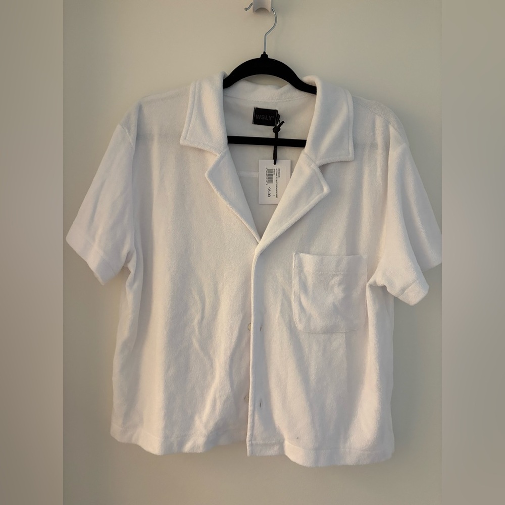 WSLY Classic White Terry-cloth  Shirt